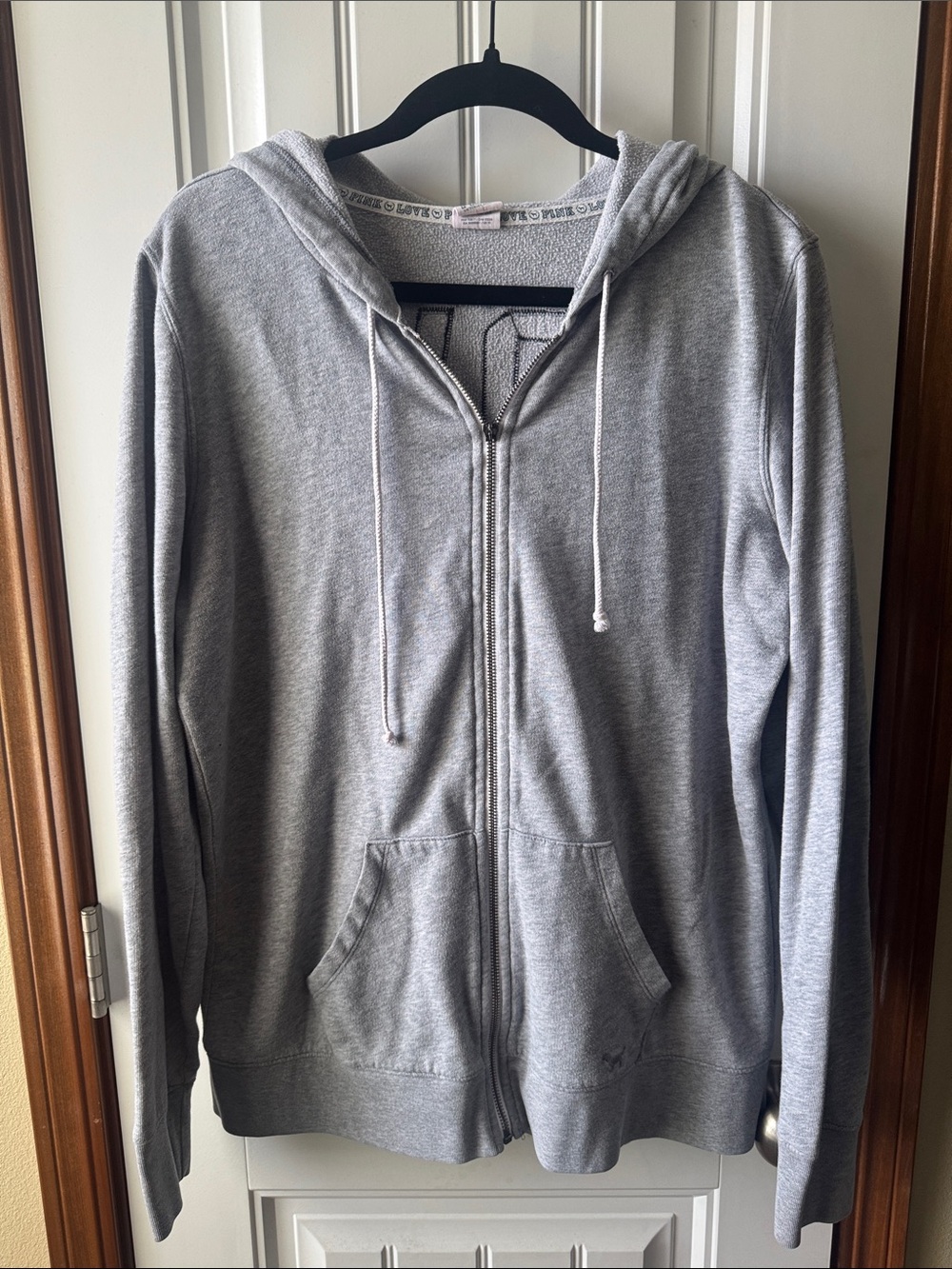 Victoria's Secret Light Gray Women's Zip-Up Hoodie
